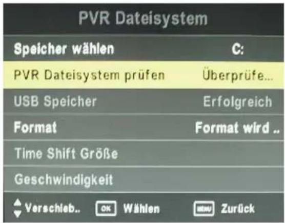 XORO HTC 1536D - PVR Dateisystem überprüfen - 2