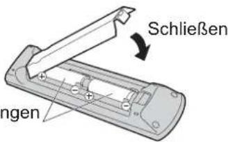 PANASONIC Viera TX-L37S20E - Einlegen / Entfernen der Batterien der Fernbedienung - 4