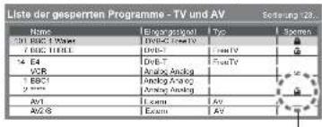 PANASONIC Viera TX-L37S20E - Sperren von Programmplätzen Kindersicherung - 5