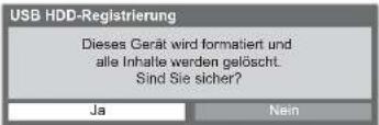 PANASONIC Viera TX-L37GW20 - Bestätigung des USB-Festplattenformats - 1