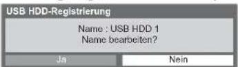 PANASONIC Viera TX-L37GW20 - Bestätigung des USB-Festplattennamens - 1