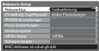 PANASONIC Viera TX-L37GW20 - Netzwerkeinstellungen für die Wireless-LAN-Verbindung - 1