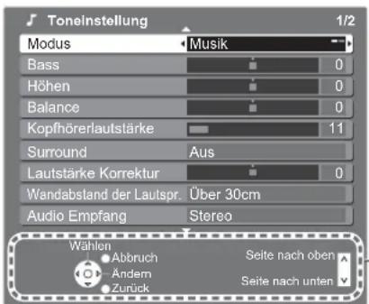 PANASONIC Viera TX-L32X15PS - Bildschirm-Hilfe – Anleitungsfeld - 1
