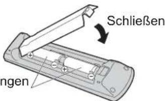 PANASONIC Viera TX-L32S20ES - Einlegen / Entfernen der Batterien der Fernbedienung - 4