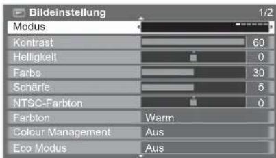 PANASONIC Viera TX-L32GW20 - Wählen Sie den gewünschten Eintrag. - 1