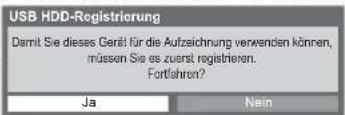 PANASONIC Viera TX-L32GW20 - Bestätigung der USB-Festplattenregistrierung - 1