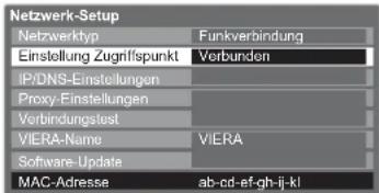 PANASONIC Viera TX-L32GW20 - Netzwerkeinstellungen für die Wireless-LAN-Verbindung - 8