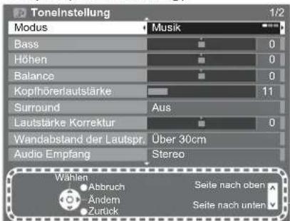 PANASONIC Viera TX-L32GW20 - Bildschirm-Hilfe – Anleitungsfeld - 1