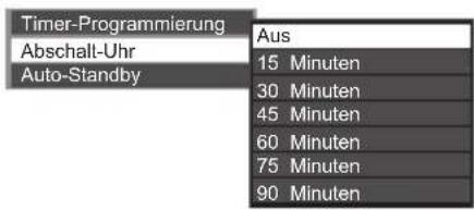 PANASONIC Viera TX-L32ETW5 - Wählen Sie [Abschalt-Uhr] aus und nehmen Sie die Zeiteinstellung in 15-Minuten-Schritten vor - 1