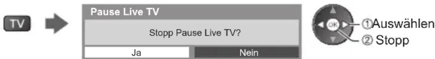 PANASONIC Viera TX-L32ETW5 - ■ Rückkehr zum laufenden Fernsehprogramm (Wiedergabe von [Pause Live TV anhalten] / Pause beenden) - 1