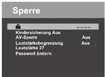 SCHAUB LORENZ LT20-82H1-6 - Menü "Sperre" aufrufen - 1