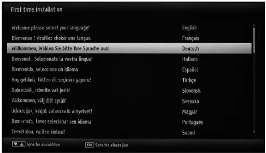 First time installation Welcome please select your language! Bienvenue ! Veuillez choisir une langue. Willkommen, Wählen Sie bitte Ihre Sprache aus! Benvenuti, Selezionate la vostra lingua! Bienvenido, seleccione un idioma Hoş geldiniz, lütfen dil seçimini yapmiz! Dobrodošli, izberite vaš jezik! Välkommen, välj ditt språk! Üdvözoljuk, kérjuk valassza ki a nyelvet! Bem-vindo, favor seleccionar seu idioma Tervetuloa, valitse kielesi! English Français Deutsch Italiano Español Türkçe Slovenski Svenska Magyar Português Suomi Sprache auswahlen OK Sprache einstellen