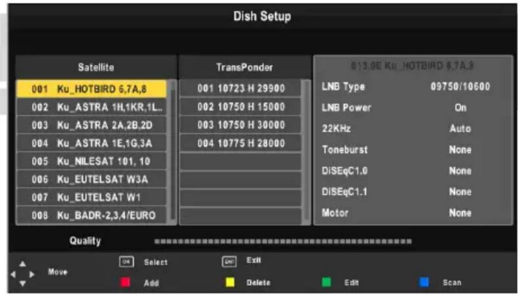 Dyon PSI 22 - DVB-S Satelliten Einstellungen (Dish Setup) - 3
