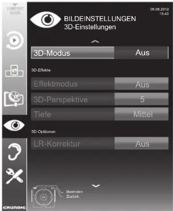 GRUNDIG 55 VLE 984 BL - 3D-Einstellungen - 1