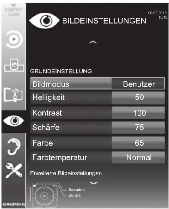 GRUNDIG 55 VLE 9481 SR - Bildeinstellungen - 1