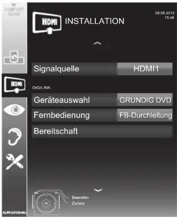 GRUNDIG 55 VLE 9481 SR - Gerätesteuerung - 1