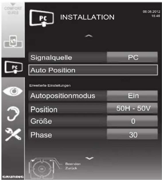 GRUNDIG 55 VLE 9481 SR - Einstellungen zum PC-Betrieb - 1