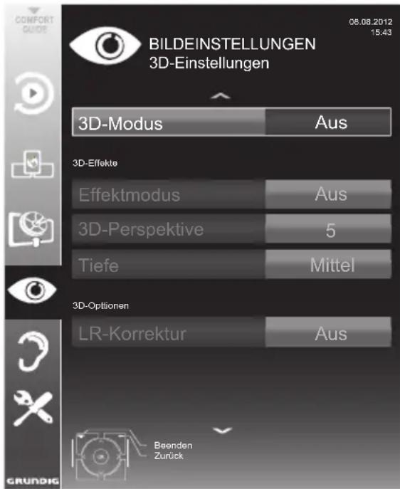 GRUNDIG 55 VLE 9481 SR - 3D-Einstellungen - 1