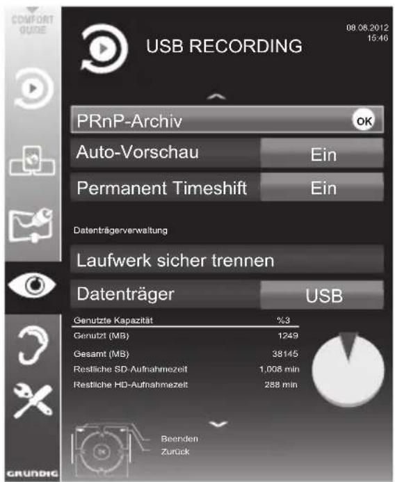 GRUNDIG 55 VLE 9481 SR - Menü anwählen - 1