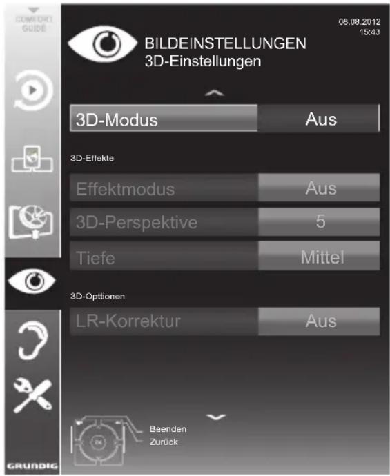 GRUNDIG 55 VLE 9481 SL - 3D-Einstellungen - 1