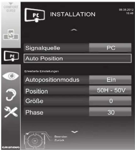 GRUNDIG 55 VLE 9481 SL - Einstellungen zum PC-Betrieb - 1