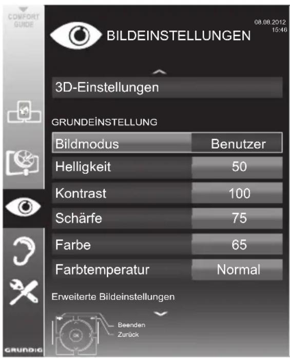 GRUNDIG 55 VLE 923 BL - Bildeinstellungen - 1