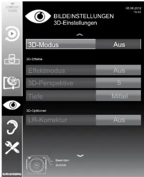 GRUNDIG Sydney 55 CLE 9476 BL - 3D-Einstellungen - 1