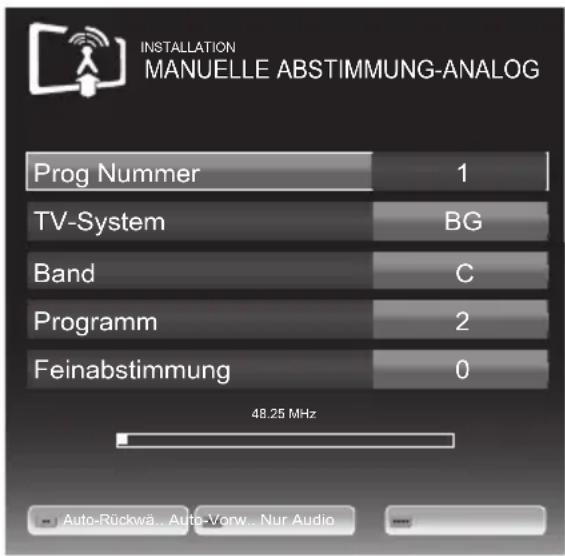 GRUNDIG 48 VLE 685 BG - Analoge Fernseh-Programme durch Eingeben der Kanalzahlen einstellen - 1
