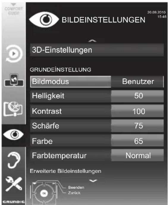 GRUNDIG 47 VLE 9270 WL - Bildeinstellungen - 1