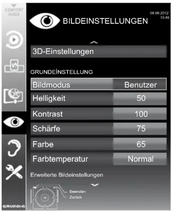 GRUNDIG New Tork 47 CLE 9486 SL - Bildeinstellungen - 1