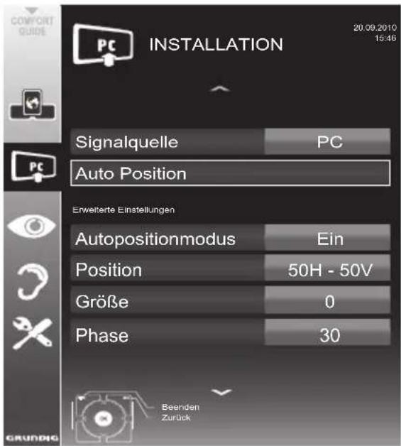 GRUNDIG 46 VLE 830 BL - Einstellungen zum PC-Betrieb - 1