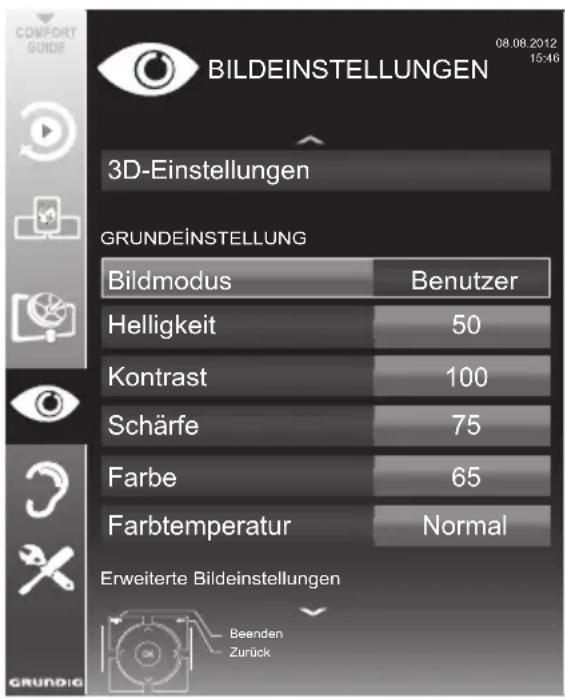 GRUNDIG 42 VLE 922 BL - Bildeinstellungen - 1