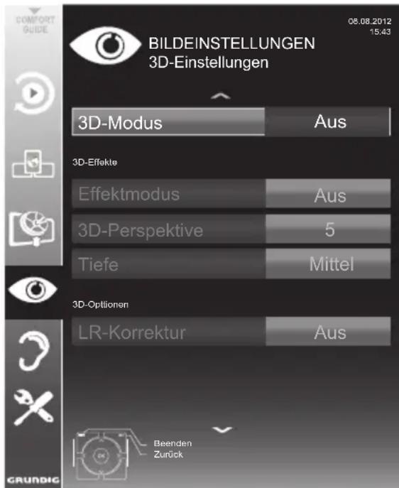 GRUNDIG 42 VLE 922 BL - 3D-Einstellungen - 1