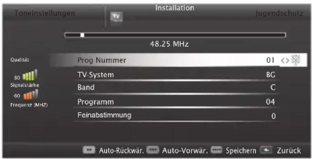 GRUNDIG 42 VLE 880 BL - Analoge Fernseh-Programme durch Eingeben der Kanalzahlen einstellen - 1