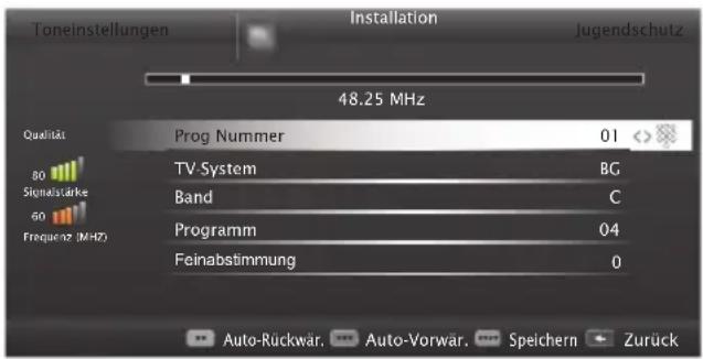 GRUNDIG 42 VLE 8520 BL - Analoge Fernseh-Programme durch Eingeben der Kanalzahlen einstellen - 1