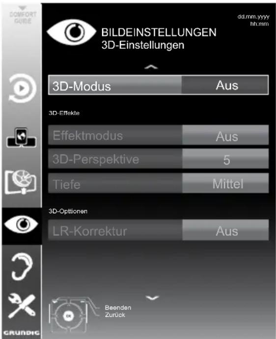 GRUNDIG 40 VLE 869 BL - 3D-Einstellungen - 1
