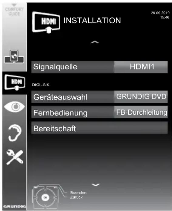 GRUNDIG 40 VLE 869 BL - Gerätesteuerung - 1