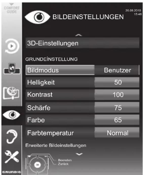 GRUNDIG 40 VLE 8270 WP - Bildeinstellungen - 1
