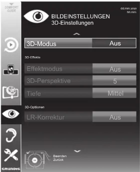 GRUNDIG 40 VLE 8270 WP - 3D-Einstellungen - 1