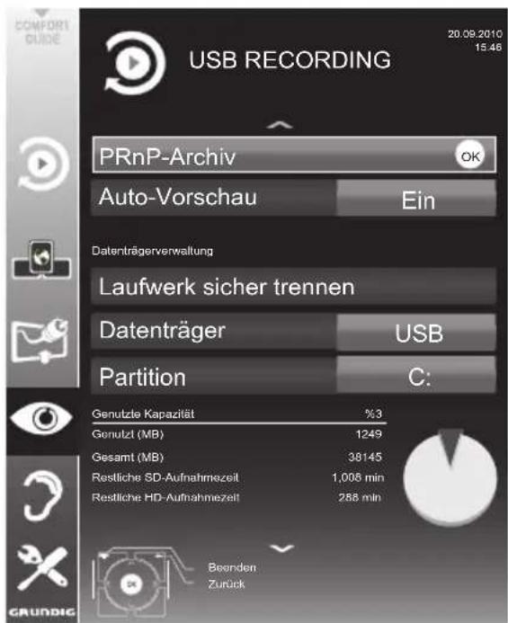 GRUNDIG 40 VLE 8270 WP - Menü anwählen - 1