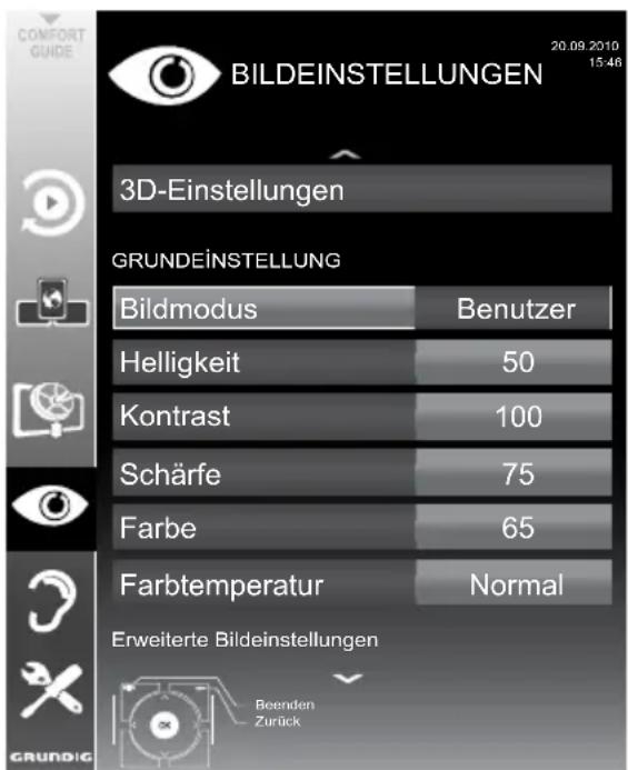 GRUNDIG 40 VLE 812 S - Bildeinstellungen - 1