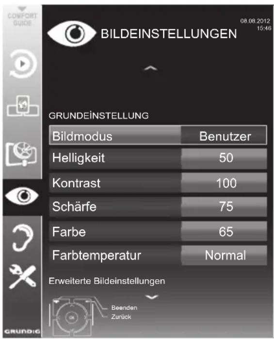 GRUNDIG 40 VLE 785 BL - Bildeinstellungen - 1