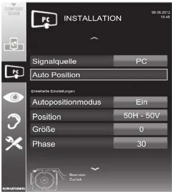 GRUNDIG 40 VLE 785 BL - Einstellungen zum PC-Betrieb - 1