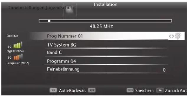 GRUNDIG 40 VLE 6520 HB - Analoge Fernseh-Programme durch Eingeben der Kanalzahlen einstellen - 1