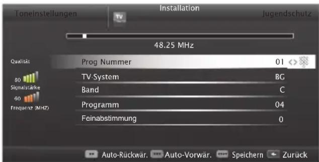 GRUNDIG 40 VLE 6520 BP - Analoge Fernseh-Programme durch Eingeben der Kanalzahlen einstellen - 1