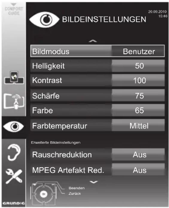 GRUNDIG 32 VLE 830 BL - Bildeinstellungen - 1