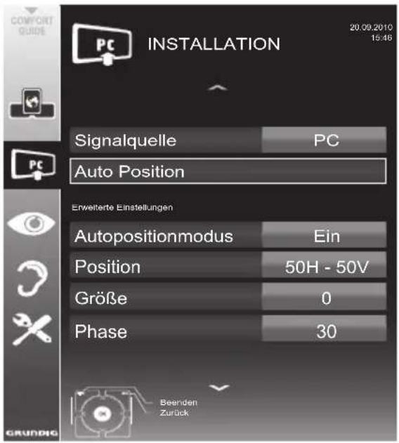 GRUNDIG 32 VLE 8230 BL - Einstellungen zum PC-Betrieb - 1