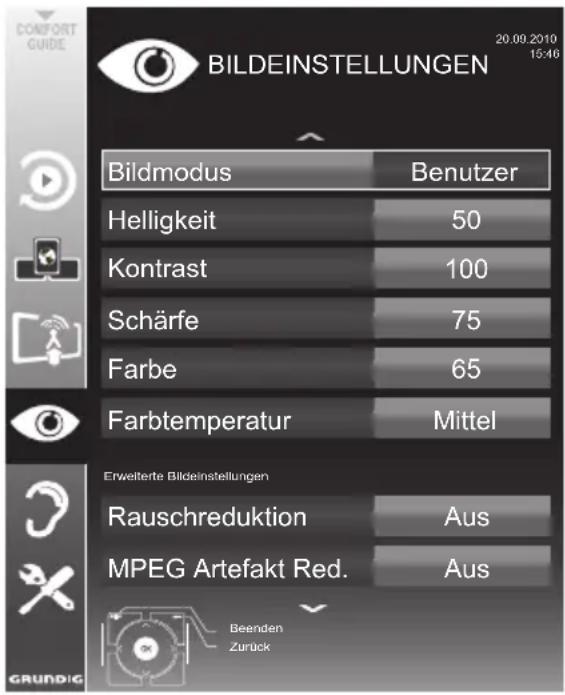 GRUNDIG 32 VLE 8230 BL - Bildeinstellungen - 1