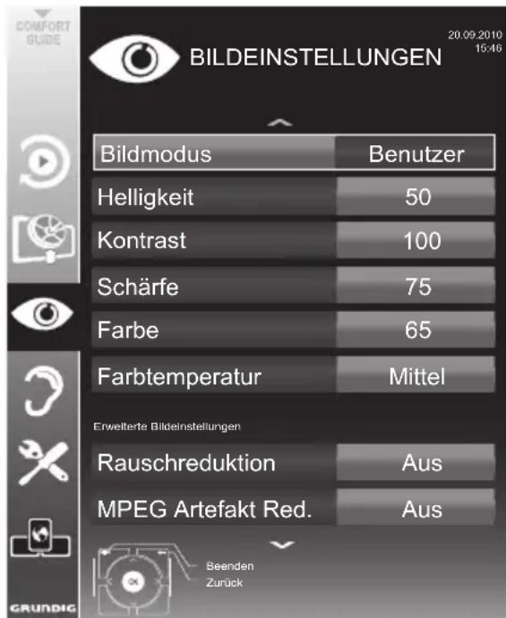 GRUNDIG 32 VLE 8120 BG - Bildeinstellungen - 1