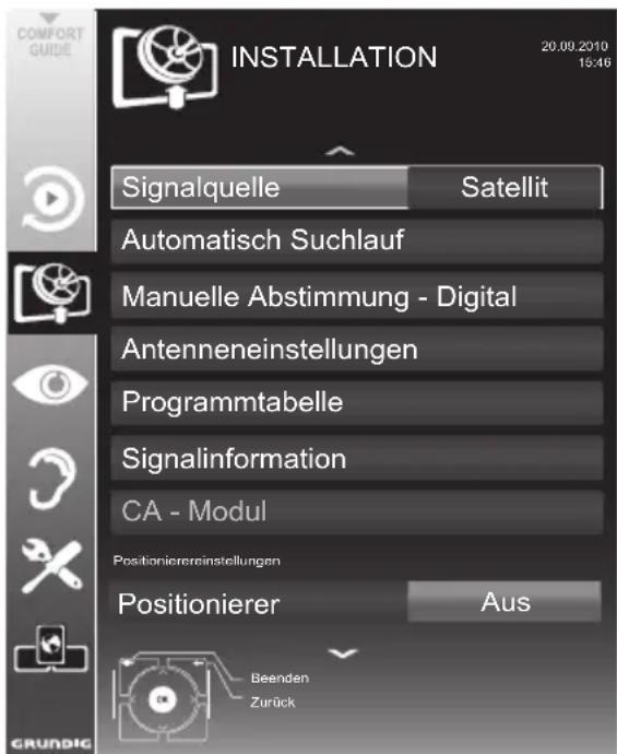 GRUNDIG 32 VLE 8120 BG - Digitale Fernseh-Programme eines Satelliten automatisch suchen - 1
